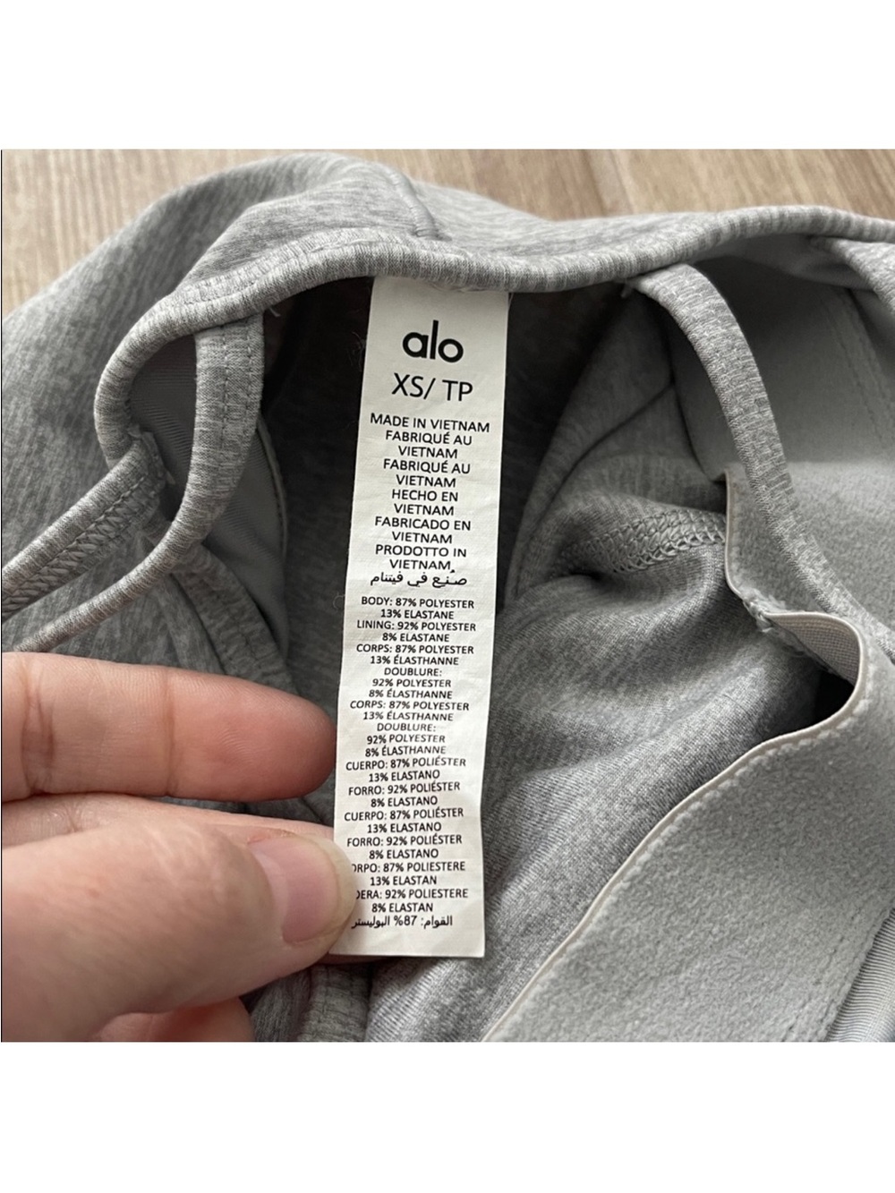 Alo Yoga Alosoft Suns Out Onesie Athletic Heather Grey 5” Sz XS 2-4 W8137R - Picture 9 of 10